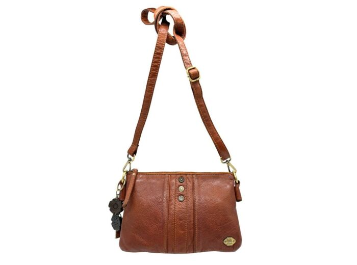 SAC BANDOULIÈRE LILI PETROL COGNAC