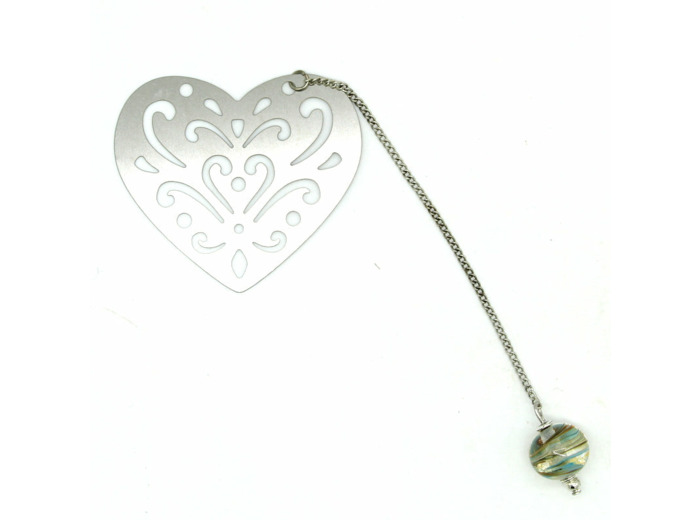 Marque-page coeur transparent