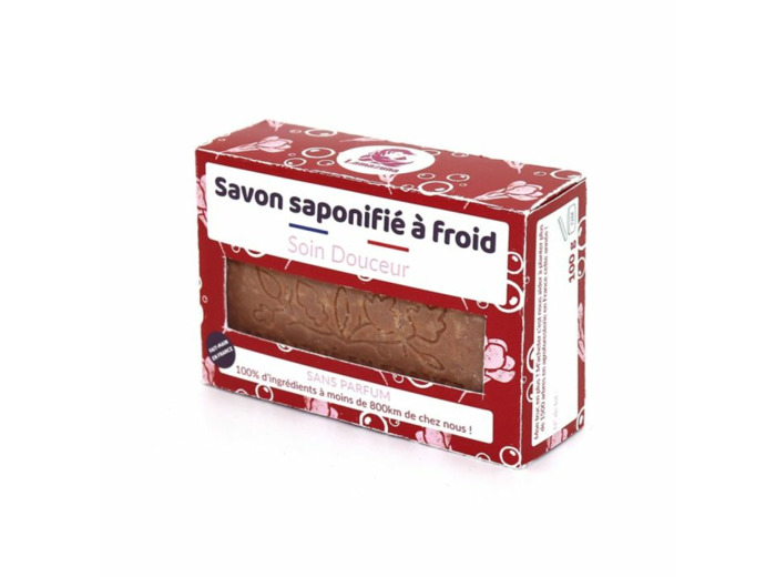 Savon solide artisanal saponifié à froid Soin Douceur 100g Sans parfum Lamazuna