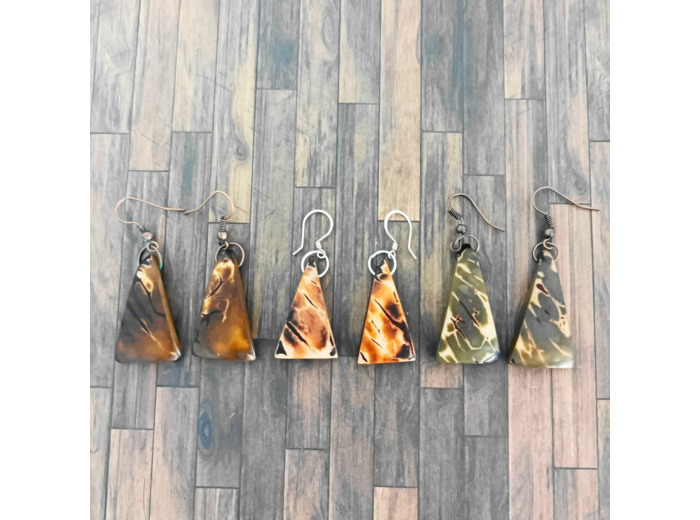 Boucles d'oreilles Calista triangle en ivoire végétal