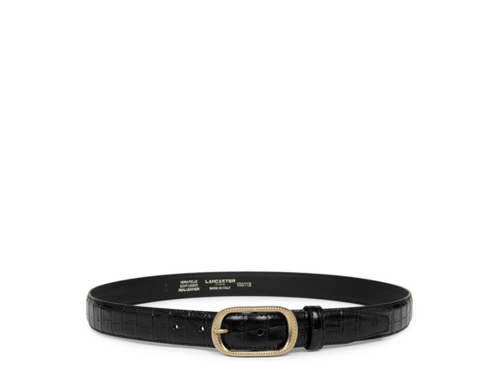 Lancaster Ceinture en Cuir Croco Femme 601-023 Noir M