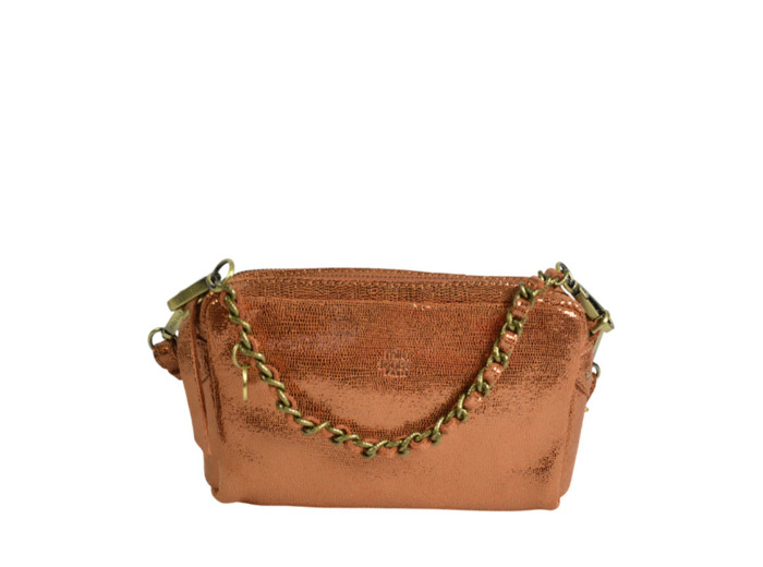 Mila Louise Mama XS RX Petit Sac Trotteur Cuir Pailleté Tan