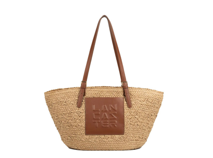 Lancaster Le Panier Grand Sac Cabas Osier 518-081 Cognac