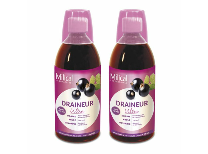 Draineurs Ultra 2x500ml goût Cassis Milical