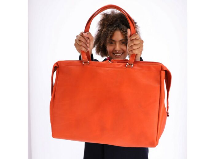 Ateliers Fourès Baroudeuse Bagage Main 48 h Iris B920 Orange Confite