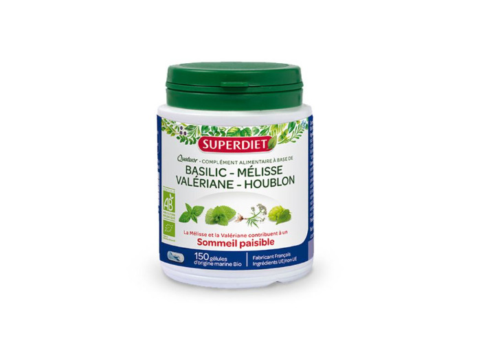 Quatuor Sommeil Paisible Melisse Bio 150 Gelules Superdiet