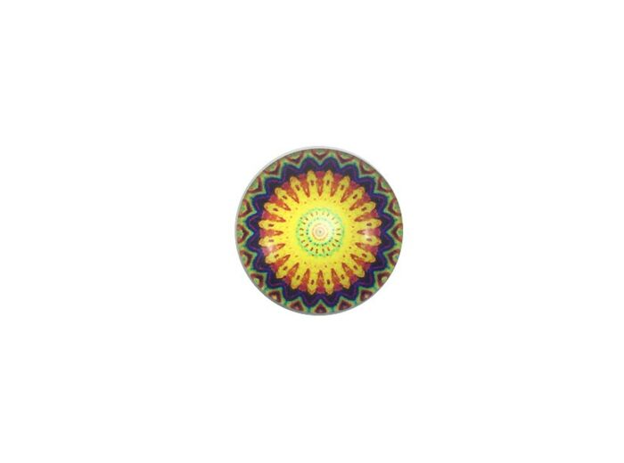 Bouton Mandala - Jaune 18 mm