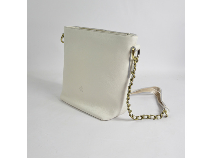 Mila Louise Nita C1 Sac A Bandoulière Cuir Grainé Latte