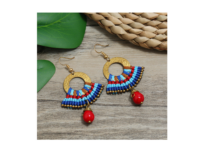 Boucles d'oreilles tissées à la main 6