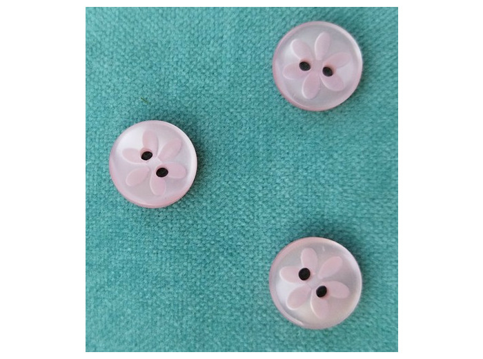 Bouton rose effet nacré