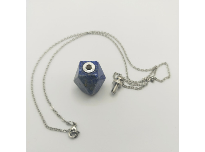 Collier bouteille de parfum lapis lazuli