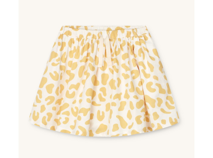Jupe jaune et blanc imprimé léopard