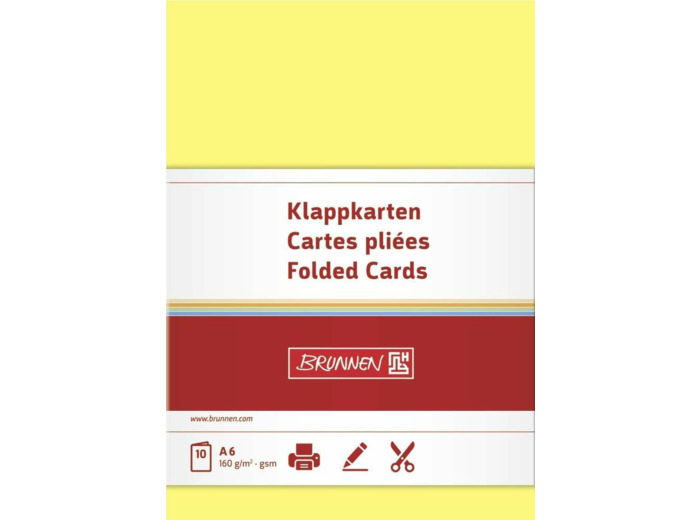 Cartes doubles - 105 x 148 mm - Jaune
