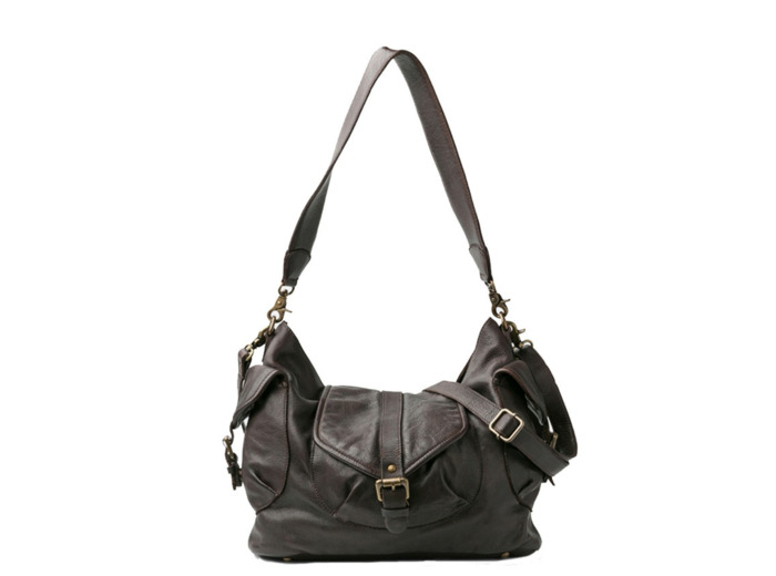 Biba Clint Sac Besace En Cuir CLT1L Marron Oscuro