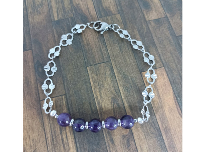 Bracelet-chaîne améthyste