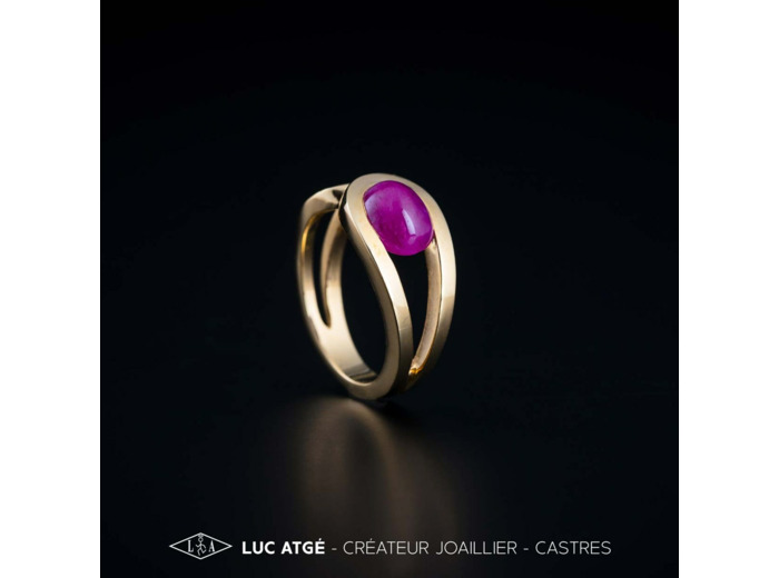 Bague rubis cabochon