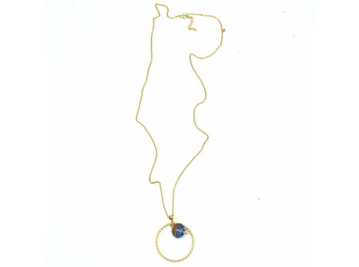 Collier long bleu Zeline