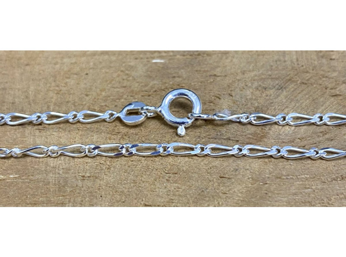 Chaîne de cou maille figaro 45cm