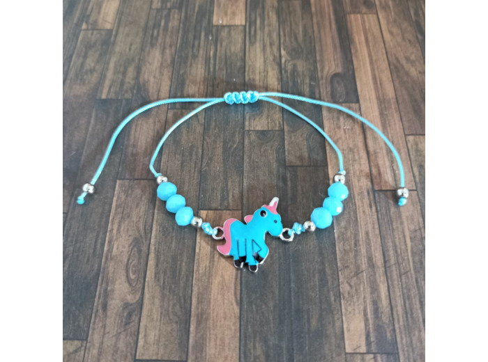 Bracelet enfant licorne bleu