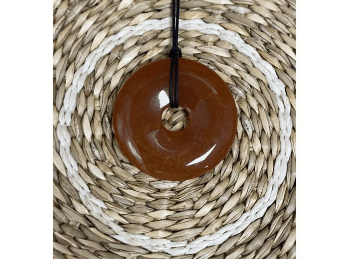 PENDENTIF DONUT AVENTURINE ORANGE