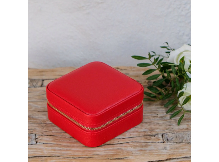 Maison Scarlett boîte à bijoux De Voyage Corinne PU Rouge