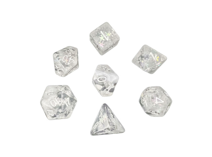 Lot de 7 Dés résine gamme Insert - en boite - Hiver