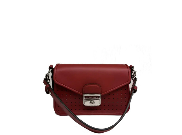 Longchamp Mademoiselle Longchamp Sac Bandoulière En Cuir Grenat