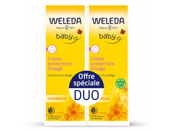 Duo Crème Protectrice Visage Au Calendula 2x75 ml Weleda