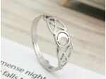 Bague argenté en forme de lune en acier inoxydable