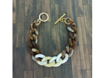 Bracelet gros maillons marron/beige 19mm