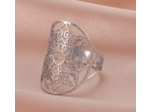 Bague géométrique en filigrane en acier inoxydable