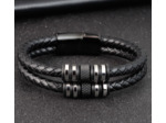 Bracelet tendance en cuir véritable pour hommes 25