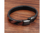 Bracelet tendance en cuir véritable pour hommes noir/marron 20