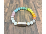 Bracelet "Family" Œil de chat arc en ciel