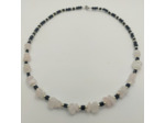Tour de cou en pierres naturelles quartz rose chips