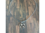 Chaîne & pendentif ballon de foot en acier inoxydable