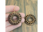 Boucles d'oreilles en bois rosace