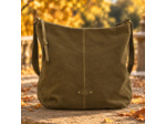 Mila Louise Maeli V Sac Besace En Cuir Effet Velours Ocre Dark