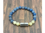Bracelet "Happy / Smile" Aventurine bleu/Jade jaune"