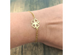 Bracelet- chaîne trèfle en acier inox doré