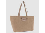 Lancaster Suedine KBA Grand Sac Shopping Aspect Suédine 518-063 Beige Foncé