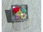 Bague carré multi-fleur argenté #5