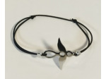 Bracelet élastique argenté/noir/ange