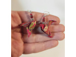 B.O. origami oiseaux 2 rouge/argenté