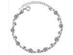 Bracelet en argent zircon en forme de cœur 1