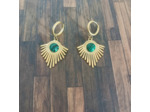 Boucles d'oreilles doré- malachite