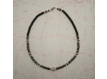 Collier homme en pierres naturelles labradorite/noir/greige
