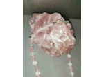 Collier quartz rose et cristal qualité premium 40cm