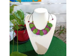 Collier Julie violet-vert en ivoire végétal