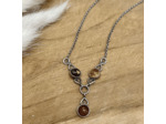 COLLIER ARGENT AMBRE MULTICOLORE